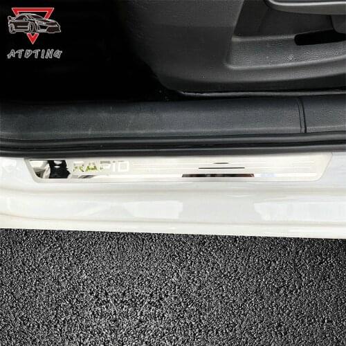 Pedal Protector For Skoda Rapid 2012 2014 2015 2017 2019 car srtyling car Accessory door sill Scuff Plate Guard Stainless