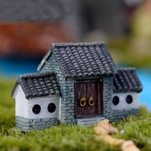 1 Pcs Ancient House Archway Micro Landscape Mini Old City Gate Resin DIY Ornaments Crafts Fairy Garden Bonsai Home Decoration
