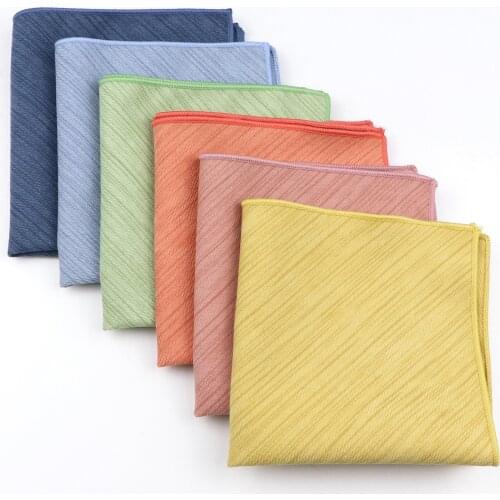 24*24CM Mens Pocket Square Polyester Cotton Super Soft Solid Color Handkerchiefs For Suit Wedding Party Classic Chest Towel Gift