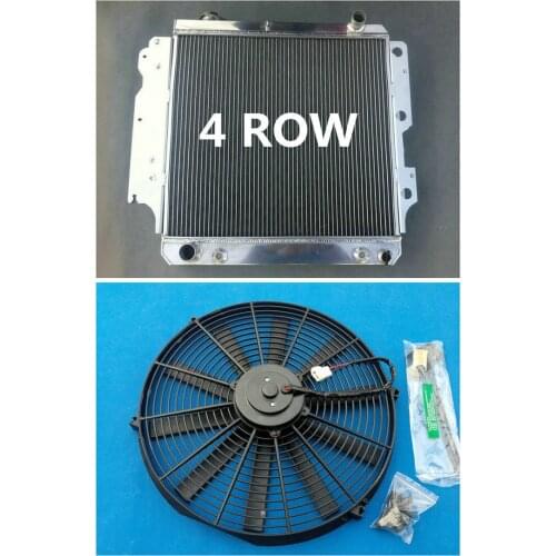 Row Aluminum Radiator + Fan JEEP WRANGLER YJ/TJ 2.4L 2.5L 4.0L 4.2L For 1987-2006 87 88 89 90 91 92 93 94 95 96 97 98