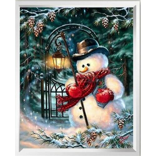 5D Diamond Mosaic Painting Christmas Snowman full round Diy Diamond Embroidery Rhinestone Diamond painting New Year gift RD07