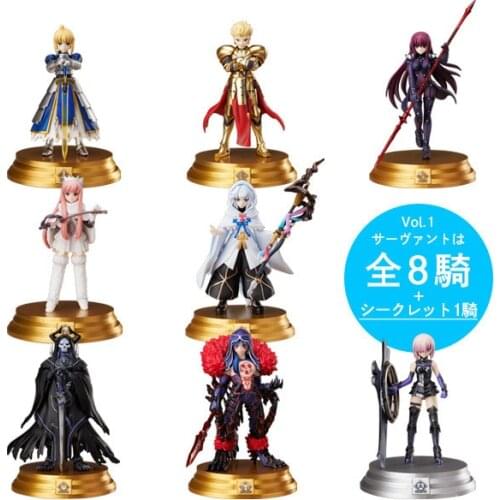 8pcs Fate FGO Saber Merlin action figure statue figura collectible model statue figuras D30