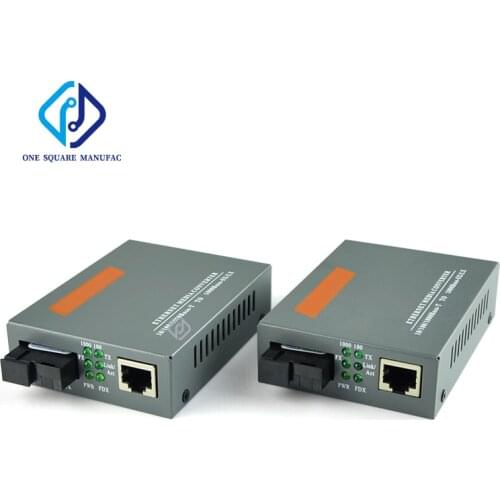NetLink Gigabit Fiber Media Converter HTB-GS-03 A/B 20km 10/100/1000Mbps SC RJ45 Port Single-Mode Single Fiber Gift Power Supply
