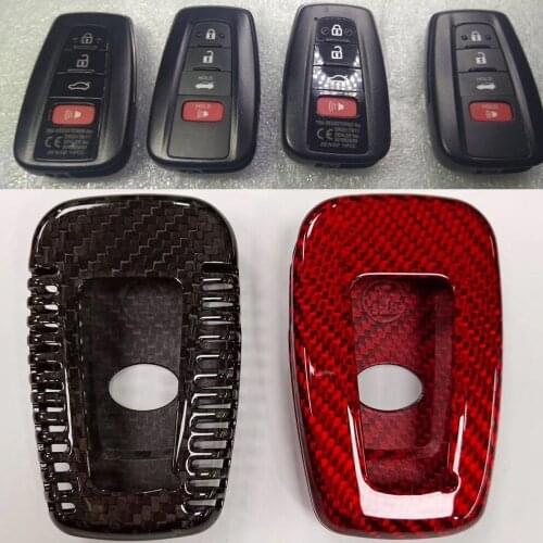 Car Accessories Carbon Fiber Key Shell Key Case Cover For Toyota Camry Land Cruiser Prado 2018
