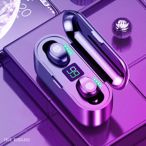 F9 New Series Bluetooth Headset LED Digital Display Earphone Waterproof Earbuds TWS Mini Headset Stereo in-Ear