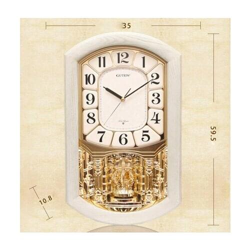 Music chronograph clock wood clock mute living room personality fashion modern minimalist atmosphere linked to the table