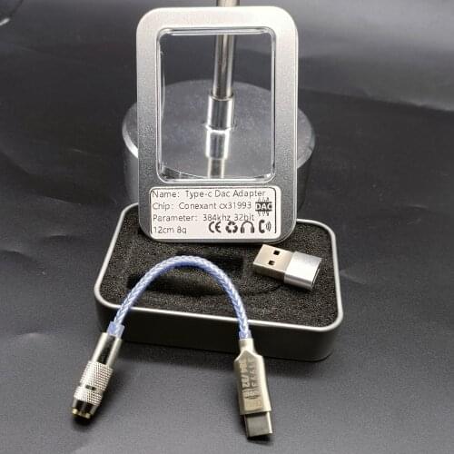 CX31993 USB TypeC DAC Portable Headphone Amp 3.5mm Output SNR 128dB PCM 32b/384kHz HiFi Sound Card for Android Windows10 MacBook