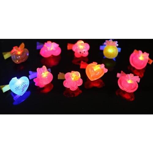 30pcs Kids Girls Luminous Flashing Animal Hairpin Children Cartoon Birthday Party Stage Show Small Toys Gifts Christmas Gift