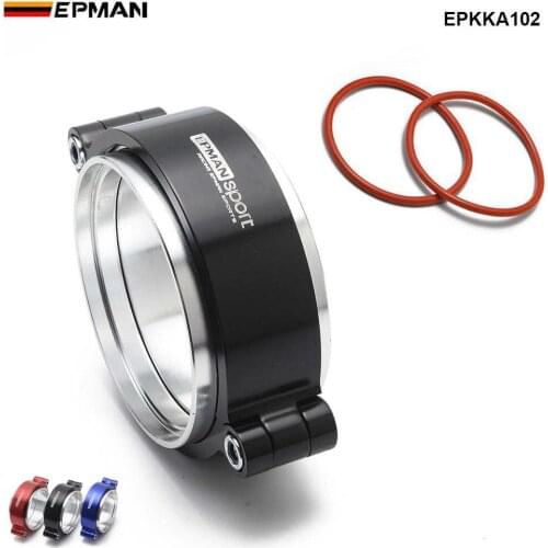 Epman Exhaust V-band Clamp w Flange System Assembly Anodized Clamp For 4" OD Turbo Intake Charge Piping Intercooler EPKKA102