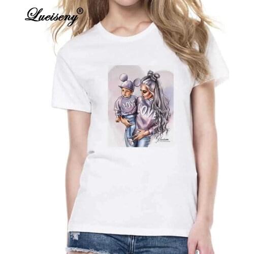 LUEISENY Super Mom T shirt Women Mothers Love Print White T-shirt Harajuku Mama TShirt Tops Tee Shirt Femme Summer 2021 poleras