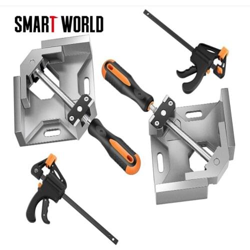 Woodworking Tool 90 Degree Adjustable Right Angle Clamp Single Handle Tool Aluminum Alloy Pliers Angle Clamp