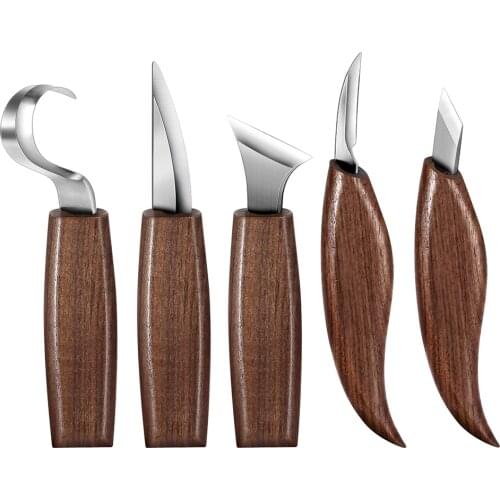 Wood Carving Cutter Stainless Steel Woodwork Sculptural Hand Chisel DIY Handle Hook Carving Knife Woodcut Art Craft Tool,1PC