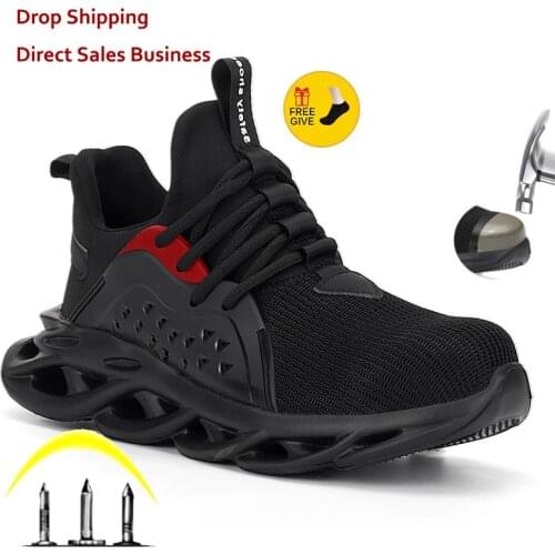 Dropshipping Lightweigh Steel Toe Cap Men Safety Shoes Work Sneakers Women Boots Plus Size 36-48 Breathable Outdoor XPUHGM Brand