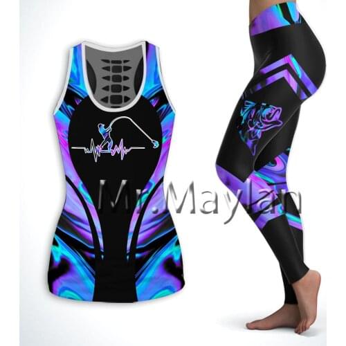 3D Digital Printed Fishing Aurora Hollow Tanktop Women Sexy Vest Girls Fashion Tank tops Clothes ropa mujer Oversized Drop ship