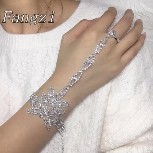 Fashion exquisite lady Bracelet luxury zircon bridal temperament leaf bracelet Jewelry Valentines Day gift for her