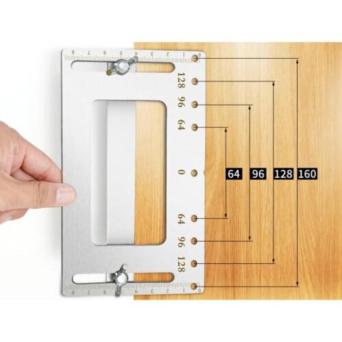 1Set Handle Hole Locator Door Knob and Pull Installation Jig and Shelf Pin Jig Boring Hole Drill Guide Stainless Steel