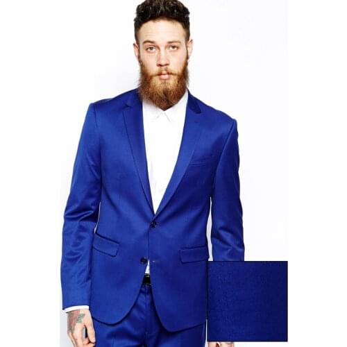 New Arrival Groomsmen Notch Lapel Groom Tuxedos Royal Blue Men Suits Wedding Best Man (Jacket+Pants+Tie+Hankerchief)B896