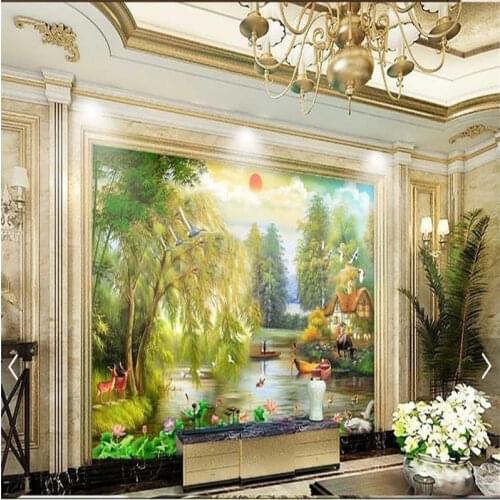Custom Rural Nature Landscape Large Mural wallpaper for Living Room Sofa Bedroom Modern wall papers home decor wall paper 3d