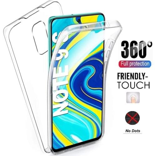 360 Transparent Shockproof Silicone Case For Xiaomi Redmi 9AT 9C NFC 9A 9 Prime Full Cover For Redmi Note 9 Pro 9S PC+TPU Fundas