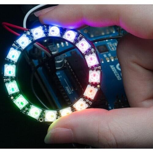 5PCS 16 bits RGB LED Ring - 16 x WS2812 5050 RGB LED with Integrated Drivers LED Breakout Arduino compatible