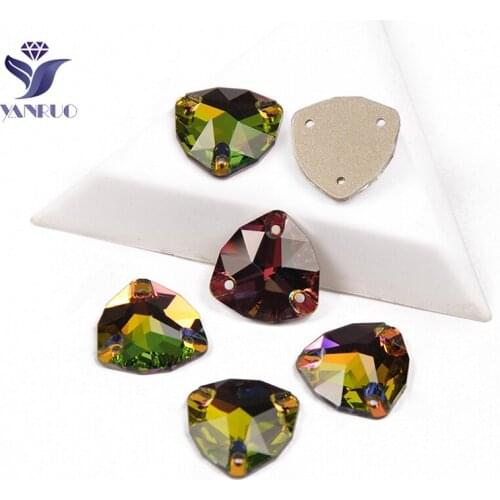 YANRUO 3272 Trilliant VM Crystal Vitrail Medium Glass Stones Crystal Sew On Rhinestones Flatback Stones Wedding Dress
