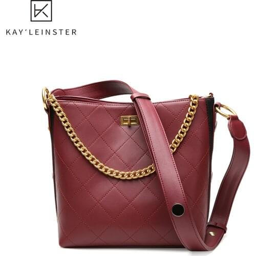 Diamond Lattice 100% Genuine Leather Women Crossbody Bag Famous Brand Chain Female Shoulder Bag Large Capacity Ladies Daily Bag