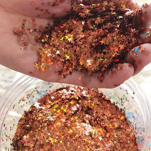 1Kg/Bag Wholesale Nail Art Glitter Sequins Four-pointed Star Decorations Holographic Shiny Spangles Nail Laser Flakes Bulk Tc#32