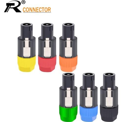 10pcs 4pin Speaker Powercon connector NL4FC Speakon 4 Pole Ohm Plug Speaker Audio Cable Plug Adapter Speakon male Jack
