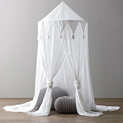 2020 Mosquito Net Bed Curtain INS Nordic Style Baby Room Decor Childrens Chiffon Simple Baby Dome Mosquito Net Home Decoration