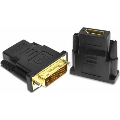 24k Gold Plated Plug Male To Female DVI Converter 1080P For HDTV Projector Monito DVI 24+1 To HDMI-compatible Adapter Cables