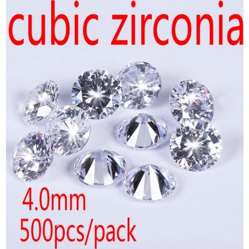 4mm White Cubic Zirconia Stone AAA Grade CZ Round Zircon Pedra de Zirconia DIY Beads Supplies for jewelry wholesale