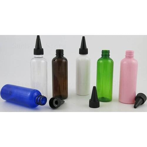 30 x Squirt Squeezable Empty Travel Plastic Bottle Cosmetic Container for Essential Oil Liquid Toiletry with Spout cap 100ml