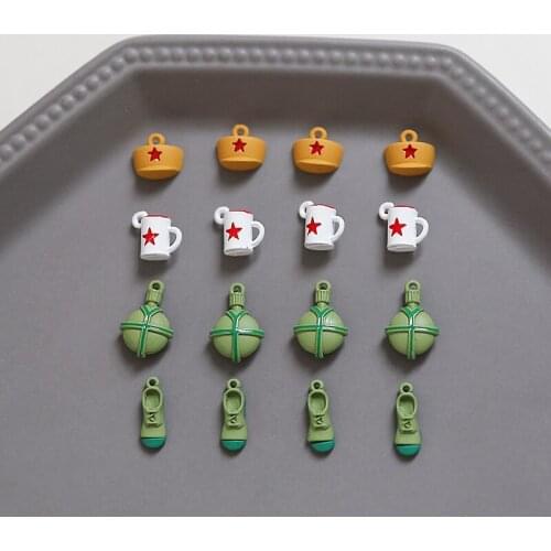 Bayi Army Red Star cup military cap shoes DIY alloy rubber paint bag pendant accessories accessories materials 4pcs