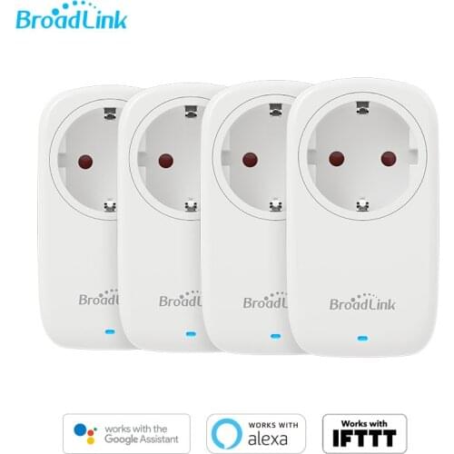 4-Pack BroadLink 16A SP4L Wi-Fi Smart Plug Socket EU Works with Alexa, Google Home, IFTTT