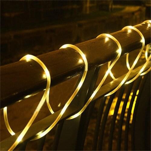 50/100Leds Outdoor Solar Holiday String Light Fairy Decoration Christmas Garlands Copper Rope Tube lighting Fence Landscape