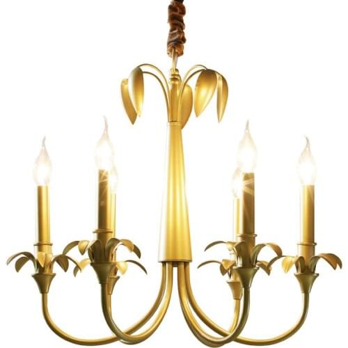 American country Chandelier Led vintage lamp art deco Leaf Wedding lighting fixtures Dining Room iron chandeliers home Lighting
