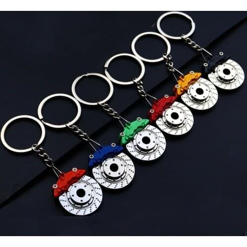 Car key chain ring brake disc zinc alloy mini Car key chain accessories auto parts modified Car key chain motorcycle keychain