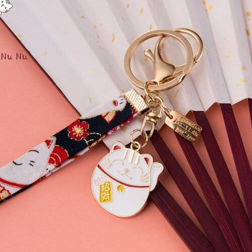 Lucky Cat Smart Phone Strap Lanyards Iphone Samsung Decoration Cat Bell Mobile Rope Charm Airpods KeyChain Pendent Couple Gift