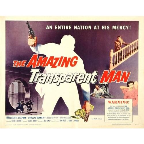 D0757 The Amazing Transparent Man Movie (1960) Silk Fabric Poster Art Decor Indoor Painting Gift