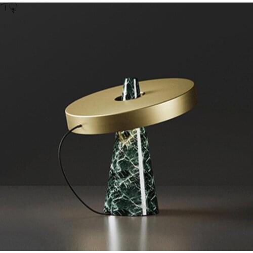 Designer Copper Green Marble Table Lamps Atmosphere Simple Modern Indoor Lighting Living/Model Room Bedroom Bedside Study Cafe