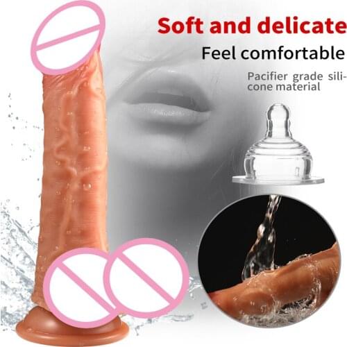 100% Liquid Silicone Dildo for Woman Sex Toys for Adults 18 Plus Penis With Suction Cup Faloimetor Female Masturbation