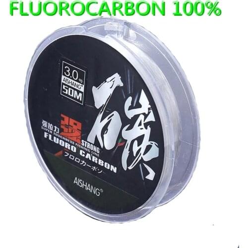 50M 100% Fluorocarbon Fishing Line Super Strong Carbon Fiber Leader Line Japanese Multifilament Sinking line Pesca Accessories
