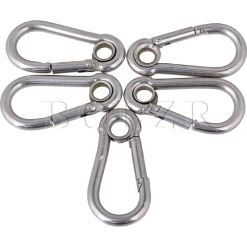 BQLZR 5x High Load Bearing 50mm Carabiner Eyelet M5 304 Stainless Steel Secure Lock