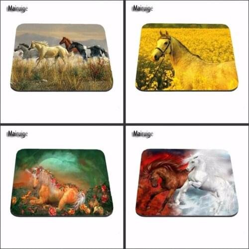 Top Selling Personalized black Beautiful flowers With Horse wallpaper Non-slip Gaming Mousepads Radiation Non-Skid Rubber Pad