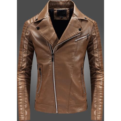 Male Fashion Trends Lapel Thick New Mens Leather Jackets/ Autumn Casual Motorcycle PU Jacket Biker Leather Coats Clothing 2021