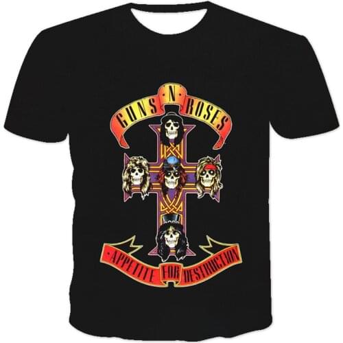 Men/Women t shirt Fashion guns n roses Tshirts Summer Tops Tees GnR Rock T-shirt Men loose t-shirts Plus Size Harajuku Clothing