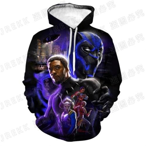 021 New Black Panther Hoodies Men Women Children 3D Print Streetwear Pullover Long Sleeve Boy Girl Kids Sweatshirts Jacket