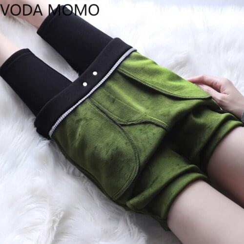 Plus Size Winter Thick Warm Cashmere High Waist Black pencil Pants Women High Elastic Skinny Stretchy Ladies Trousers 5XL