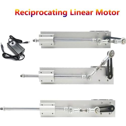 DC 12V/24V Reciprocating Linear Motor + Speed Control Power Supply Reduction Motor DC Linearly Motor Telescopic Linear Actuator