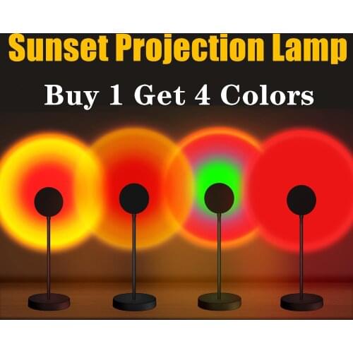 Sunset Projector Light Bedroom USB Rainbow Sunset Lamp Led Night Light Wall Decor Bar Atmosphere Photography Background